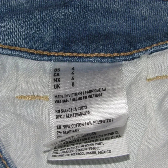 AMERICAN EAGLE OUTFITTERS Shortie Distressed Stretch Jean Shorts Size 4 - Picture 5 of 5